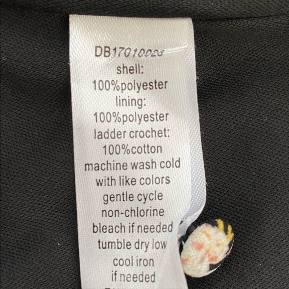 DE Collection Black Vintage Floral V-neck Lined Floral Dress - Picture 8 of 11